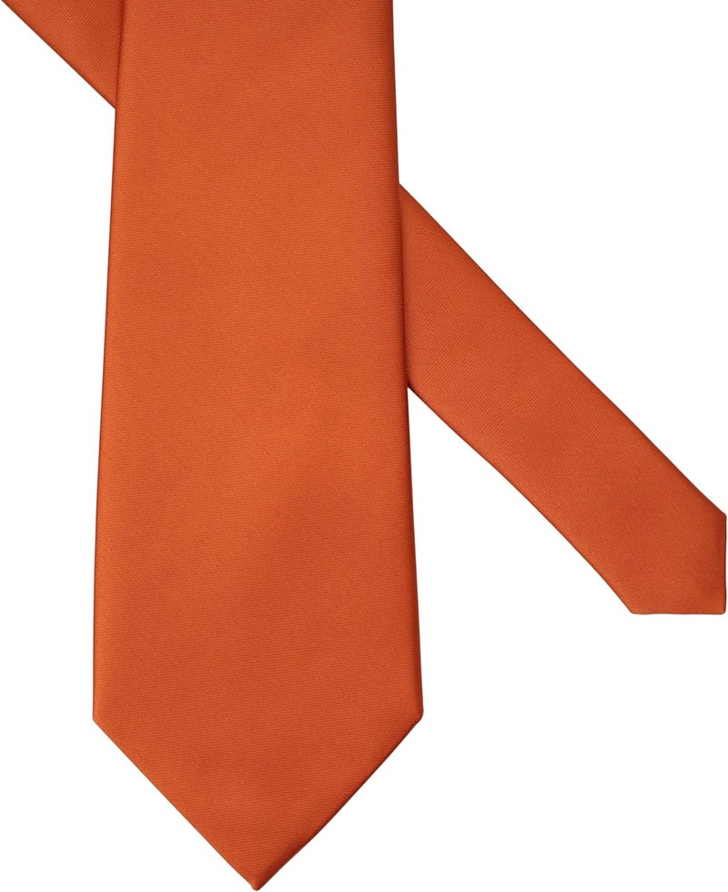 ZENXUS Regular Tie and Pocket Square for Men, Solid Color Necktie Set, 3.2 inch Standard Width - Image 4